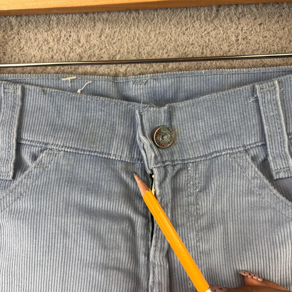 New Vintage 70s Levi's Kids Girls‎ Blue Corduroy Bell Bottom Jeans Size 11